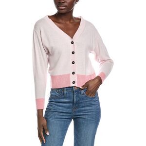 Brodie Cashmere Womens  Dropped-Shoulder Wool & Cashmere-Blend Cardigan, Pink